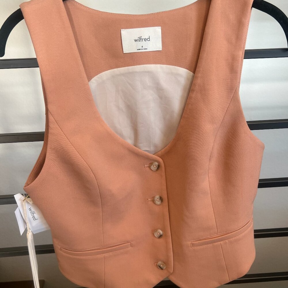 Aritzia Wilfred Free Desire Vest in Soft Terracotta